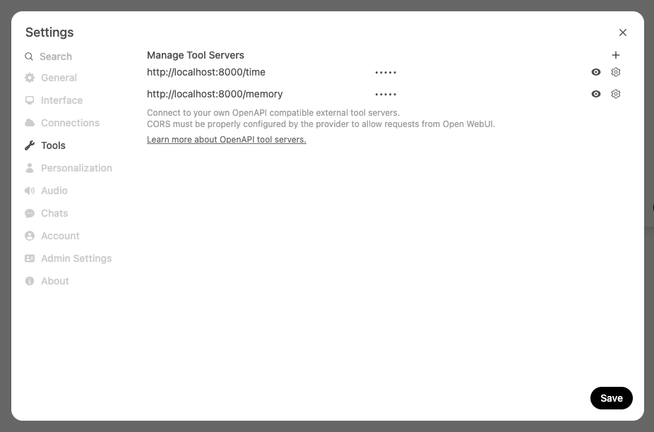 MCPO Config Tools Setting